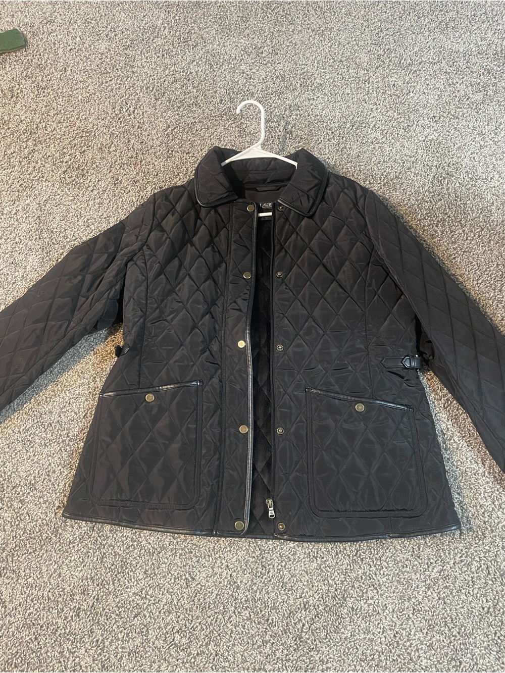 Lauren Ralph Lauren Women’s Quilt Velboa Lined Coat Size L